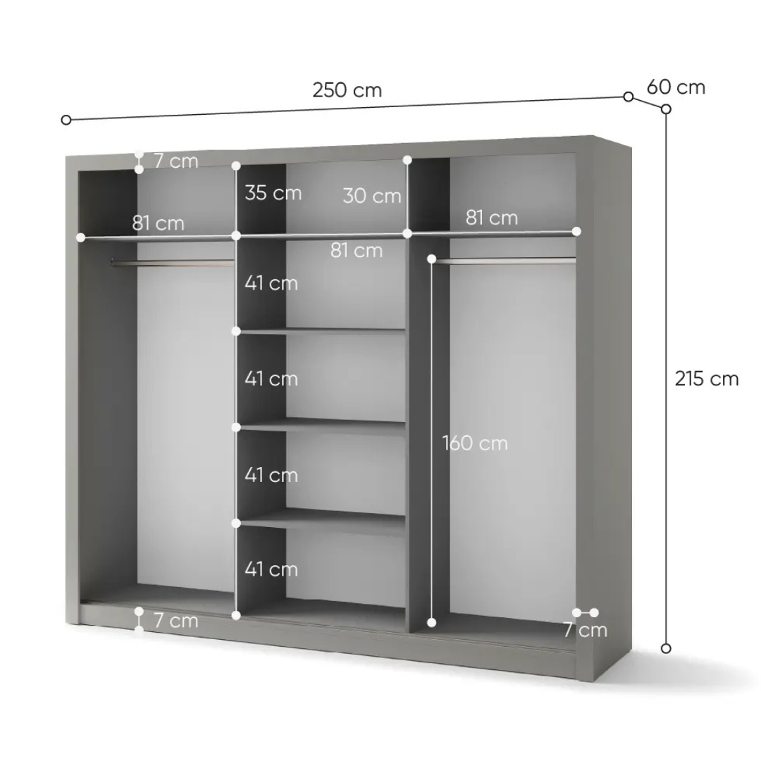 Spinta su veidrodžiu IDEA ID-01 250 (pilka)