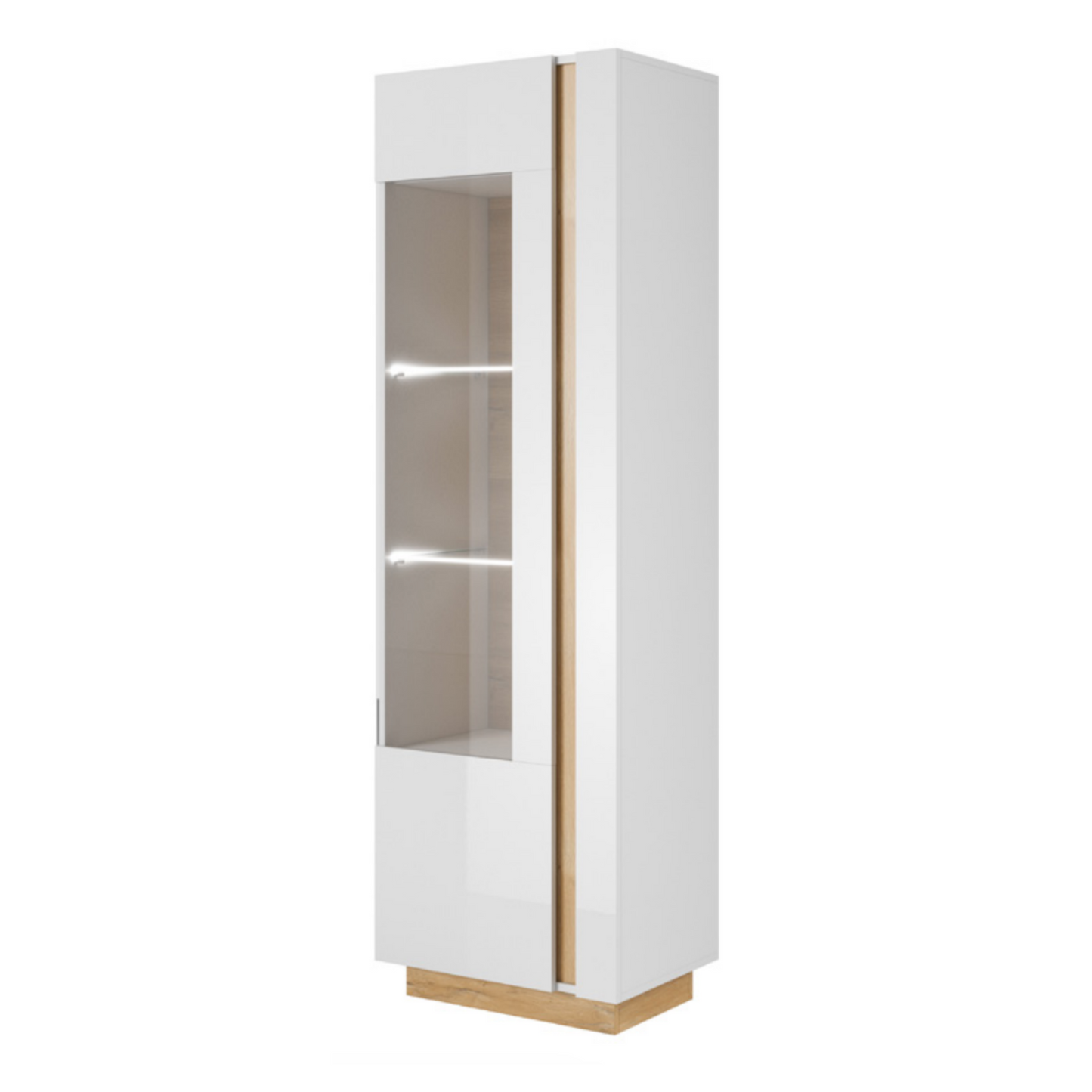 ARCO B-60 vitrina (balta/balta blizgi/ąžuolas grandson)