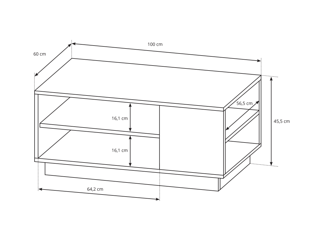 ARCO I žurnalinis/kavos staliukas (balta/balta blizgi/ąžuolas grandson)