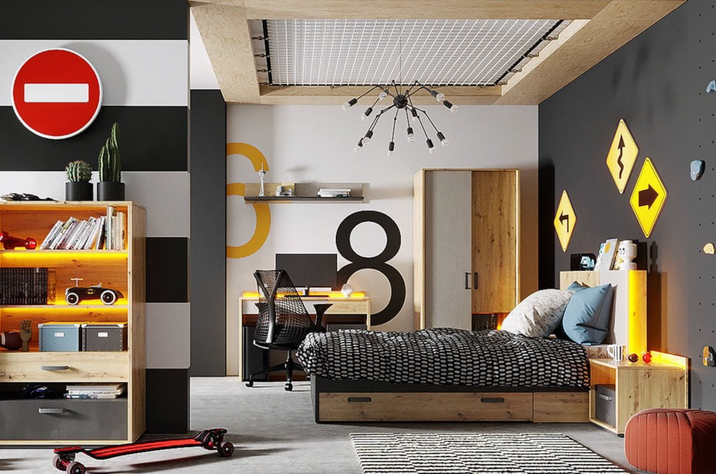 QUBIC QB-04 lentyna su apšvietimu