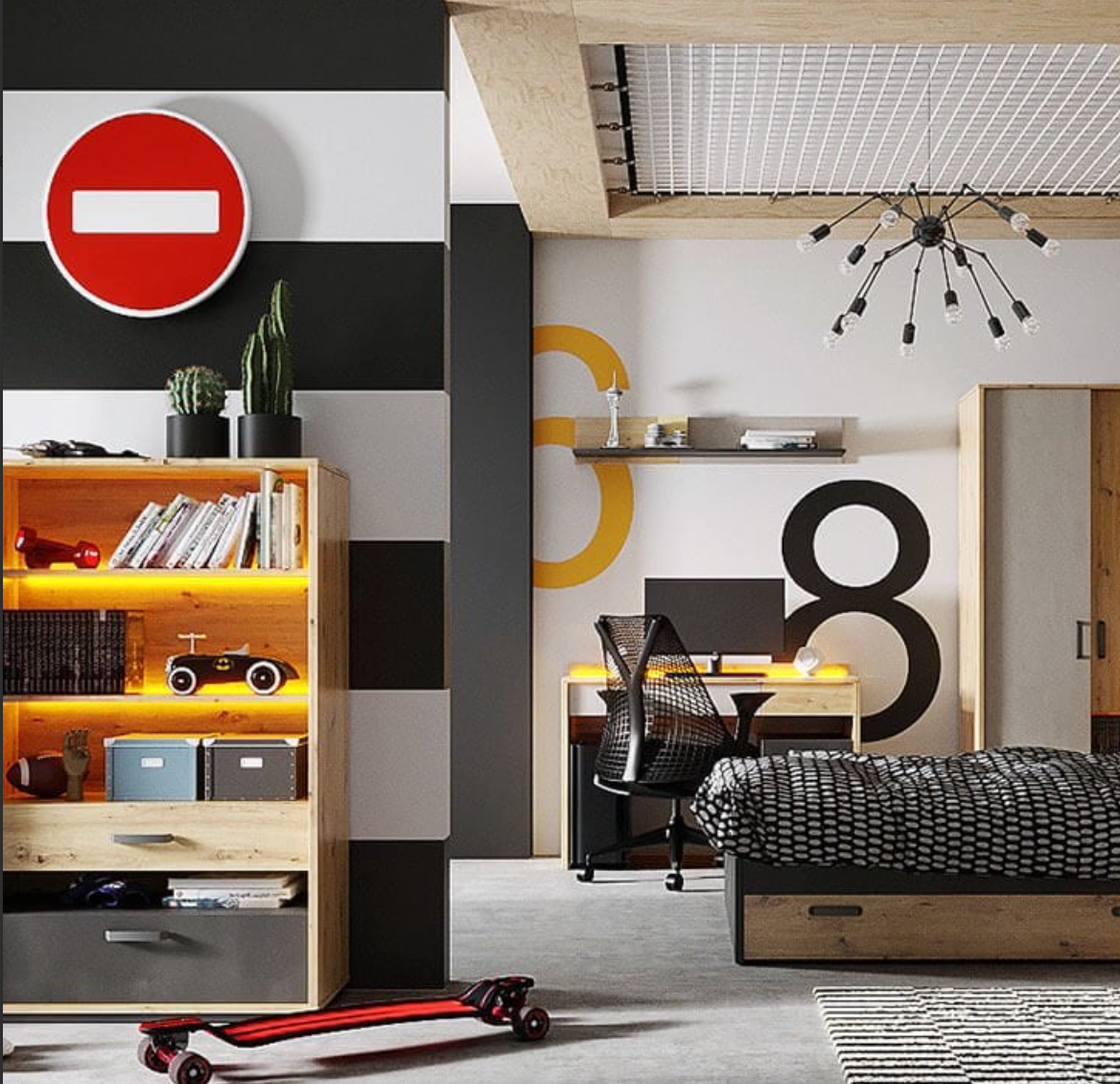 QUBIC QB-06 lentyna su apšvietimu