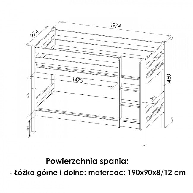 Dviaukštė lova OLAF