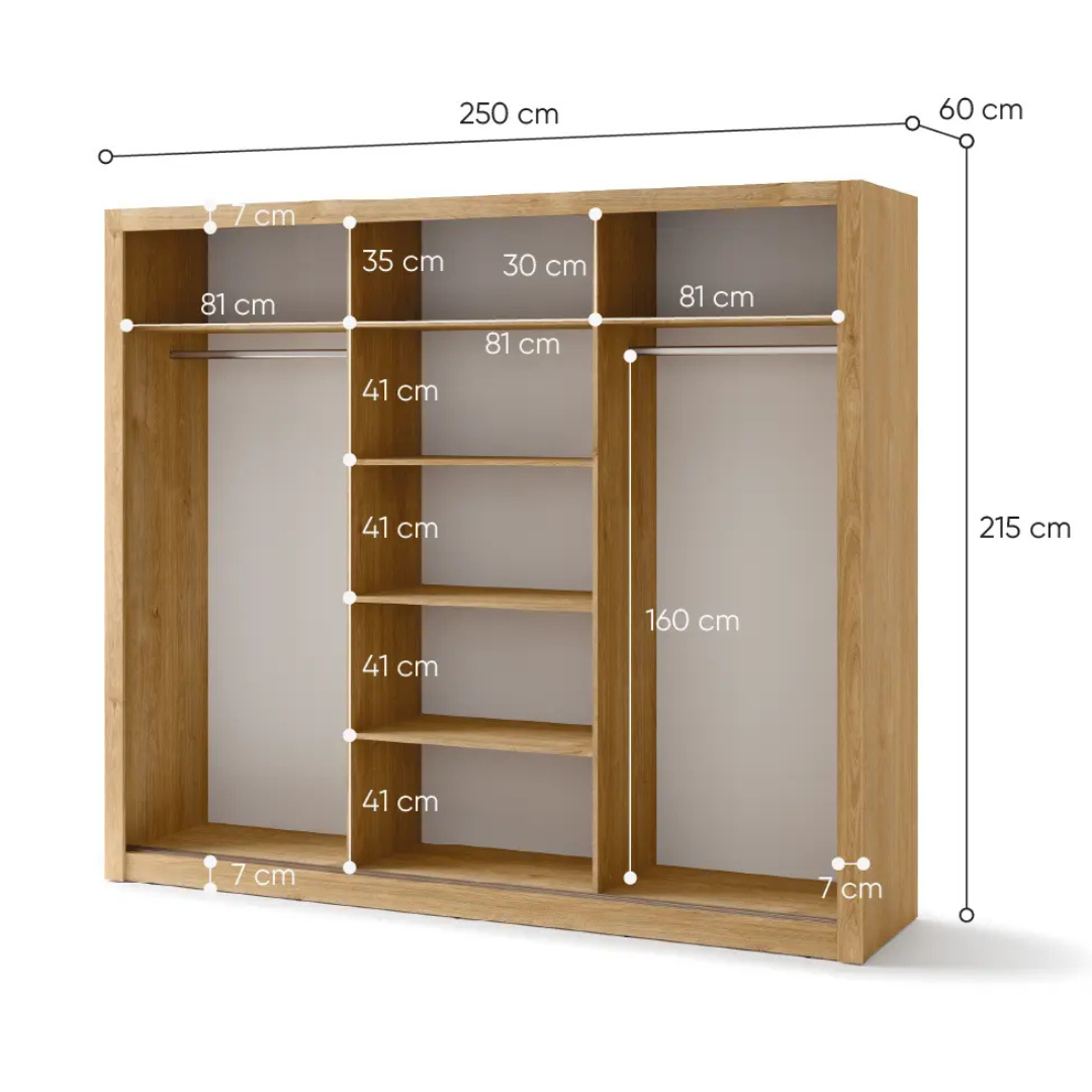 Spinta su veidrodžiu IDEA ID-01 250 (Šetlando ąžuolo)