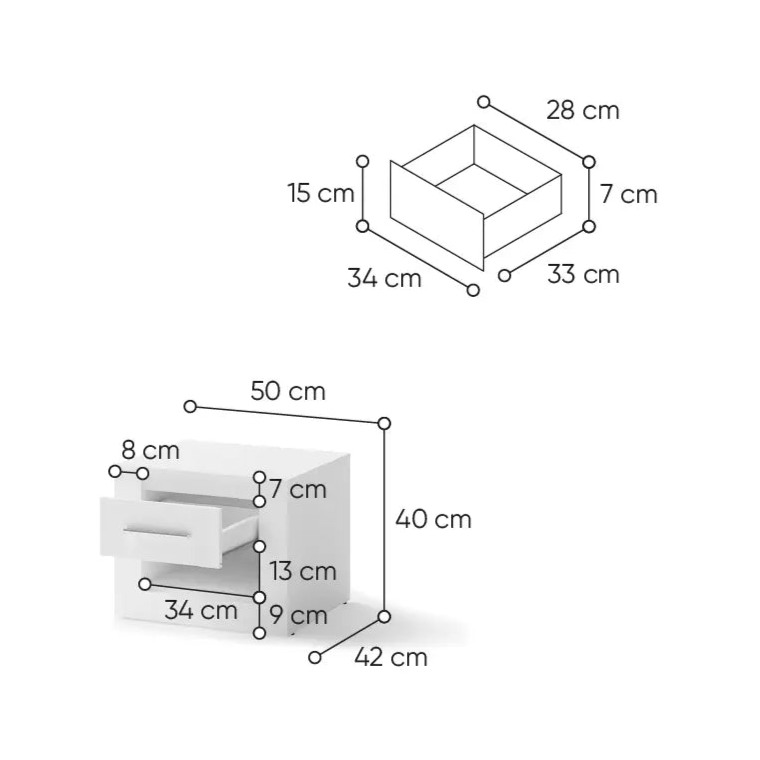 Naktinis staliukas IDEA ID-07 (balta)