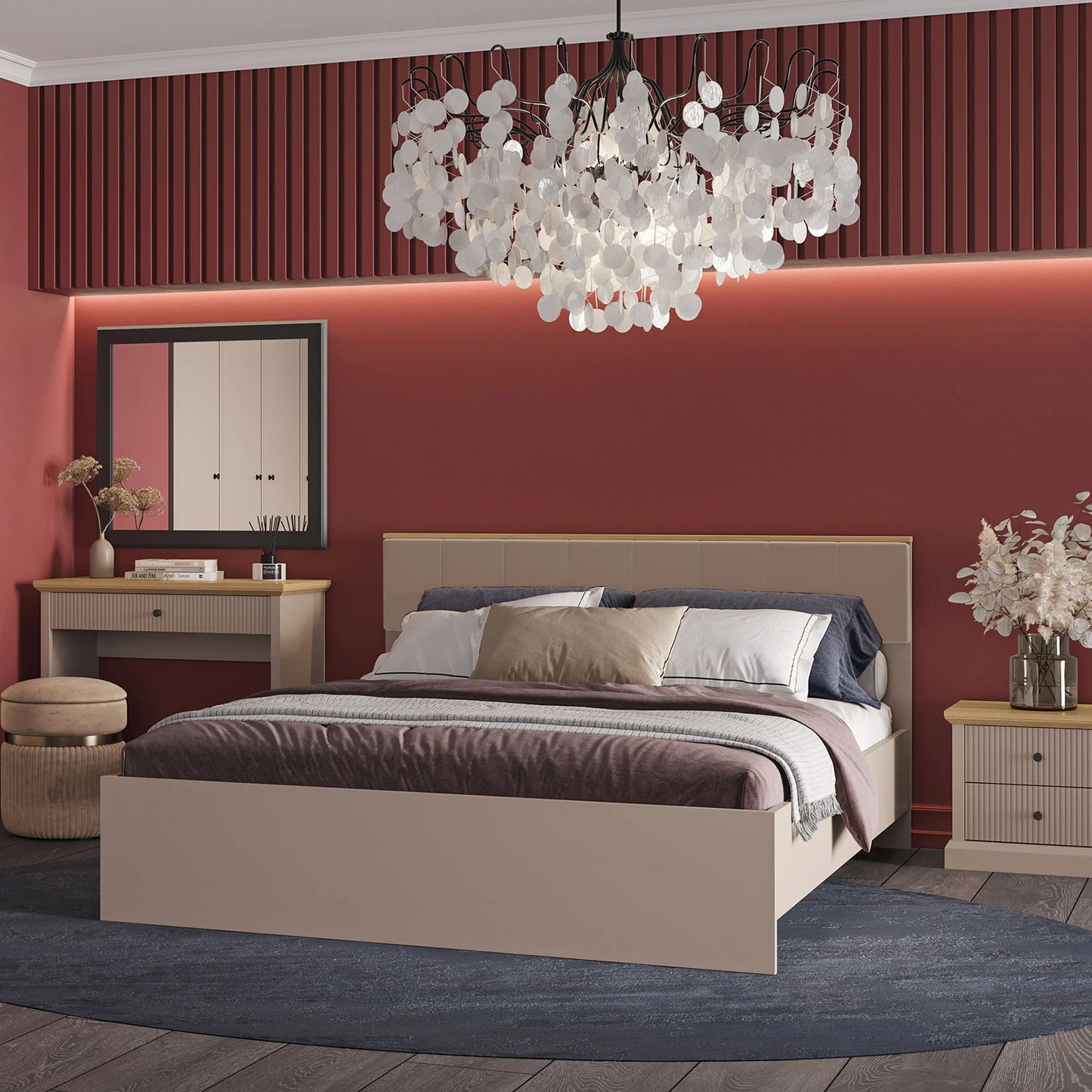 IDELLO lova 160 su paminkštintu galvūgaliu