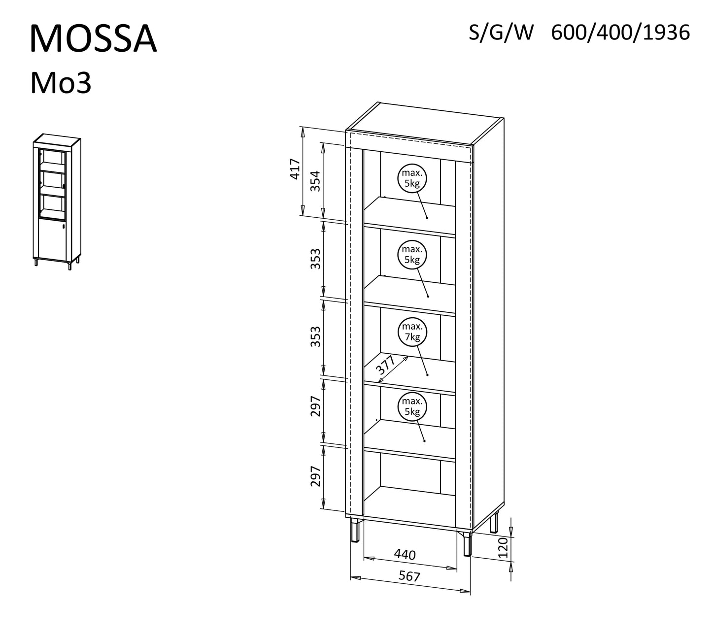 Vitrina MOSSA 03 MO-CA