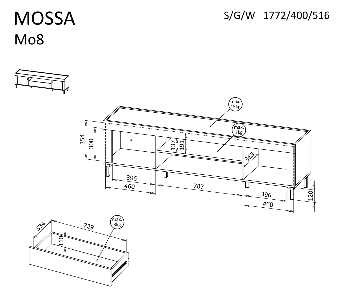 RTV spintelė MOSSA 08 MO-CA