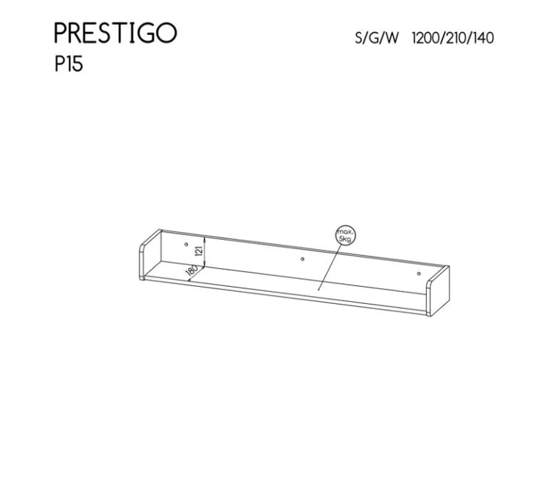 Pakabinama lentyna PRESTIGO P15 DOL