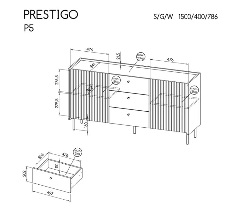 PRESTIGO P-5 DOL komoda