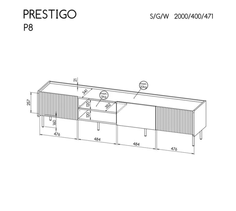 PRESTIGO P8 RTV 3D DOL spintelė