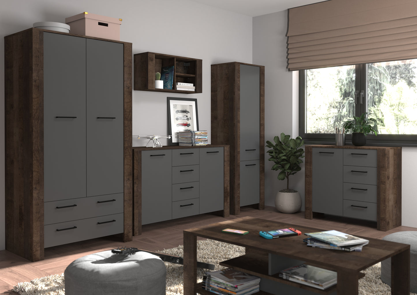 Svetainės baldų kolekcija SLIDE