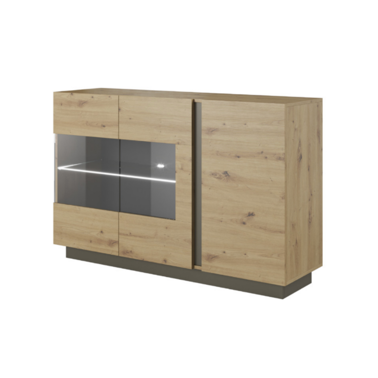 Komoda ARCO D-138 3D (ąžuolas artisan/grafitas)