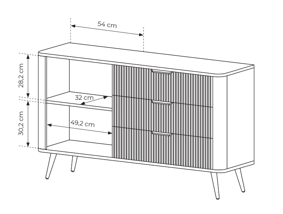 Komoda LANTE D 138 (smėlio spalvos)