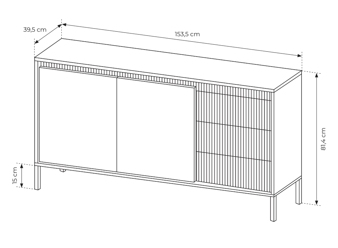 Komoda SENSO B153 (smėlio spalvos)