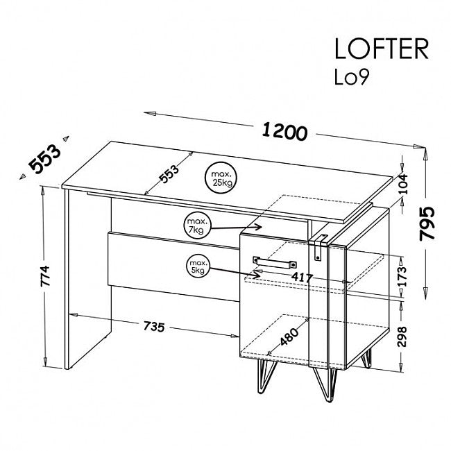 Stalas LOFTER LO9