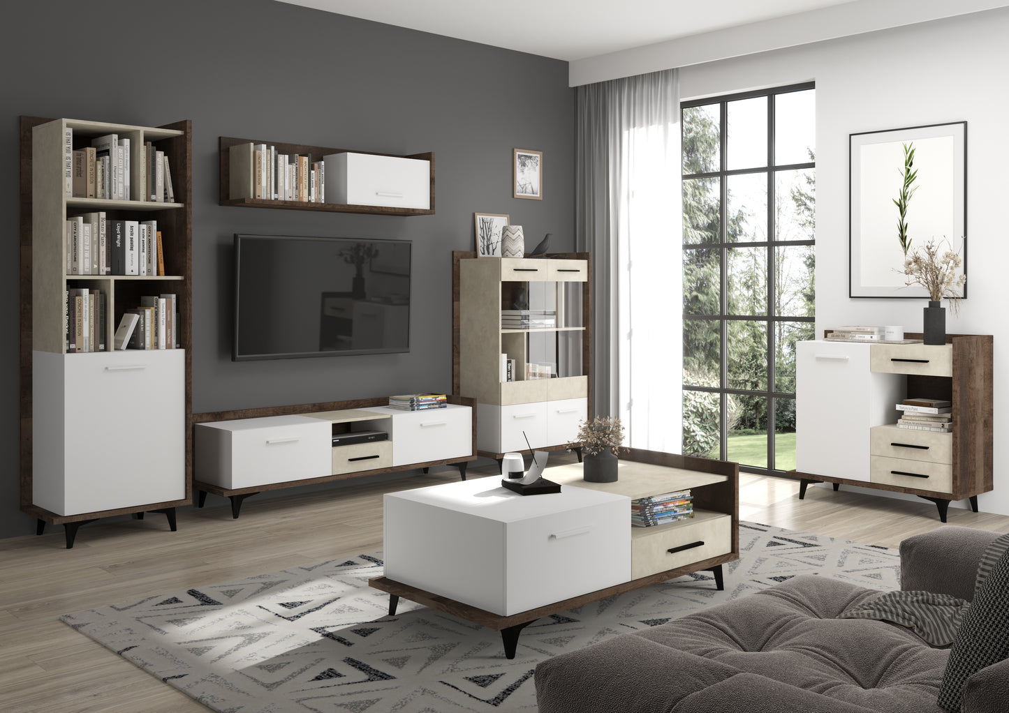 Svetainės baldų kolekcija BOX