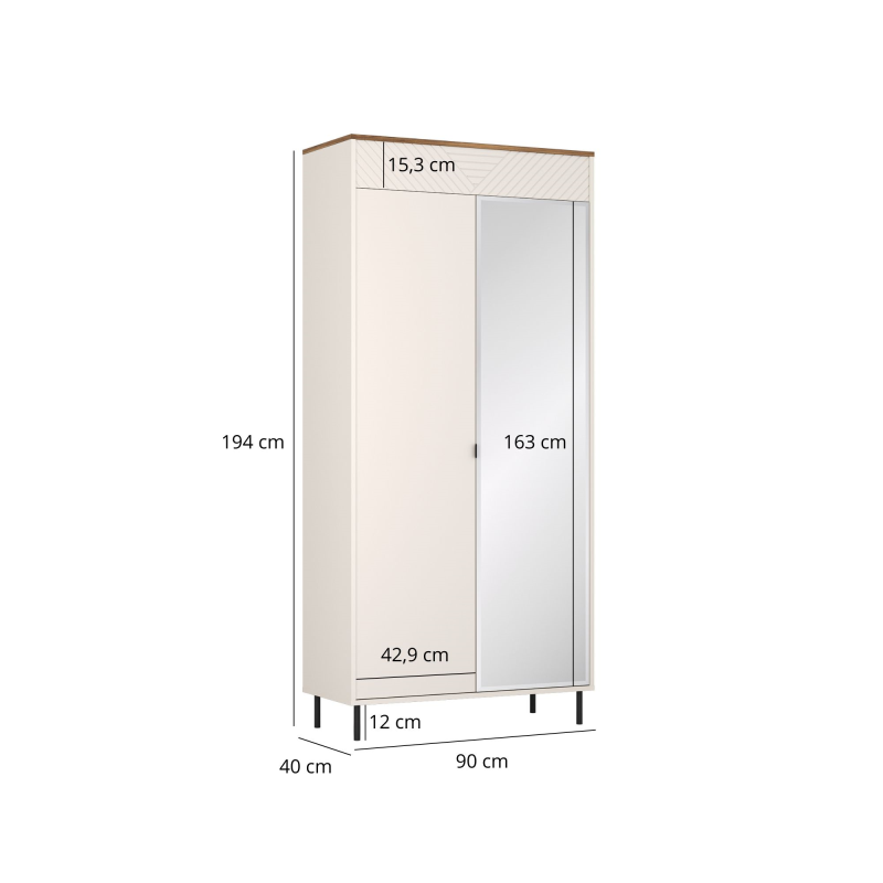 EVO spinta su veidrodžiu 2DL/40