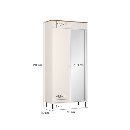EVO spinta su veidrodžiu 2DL/40