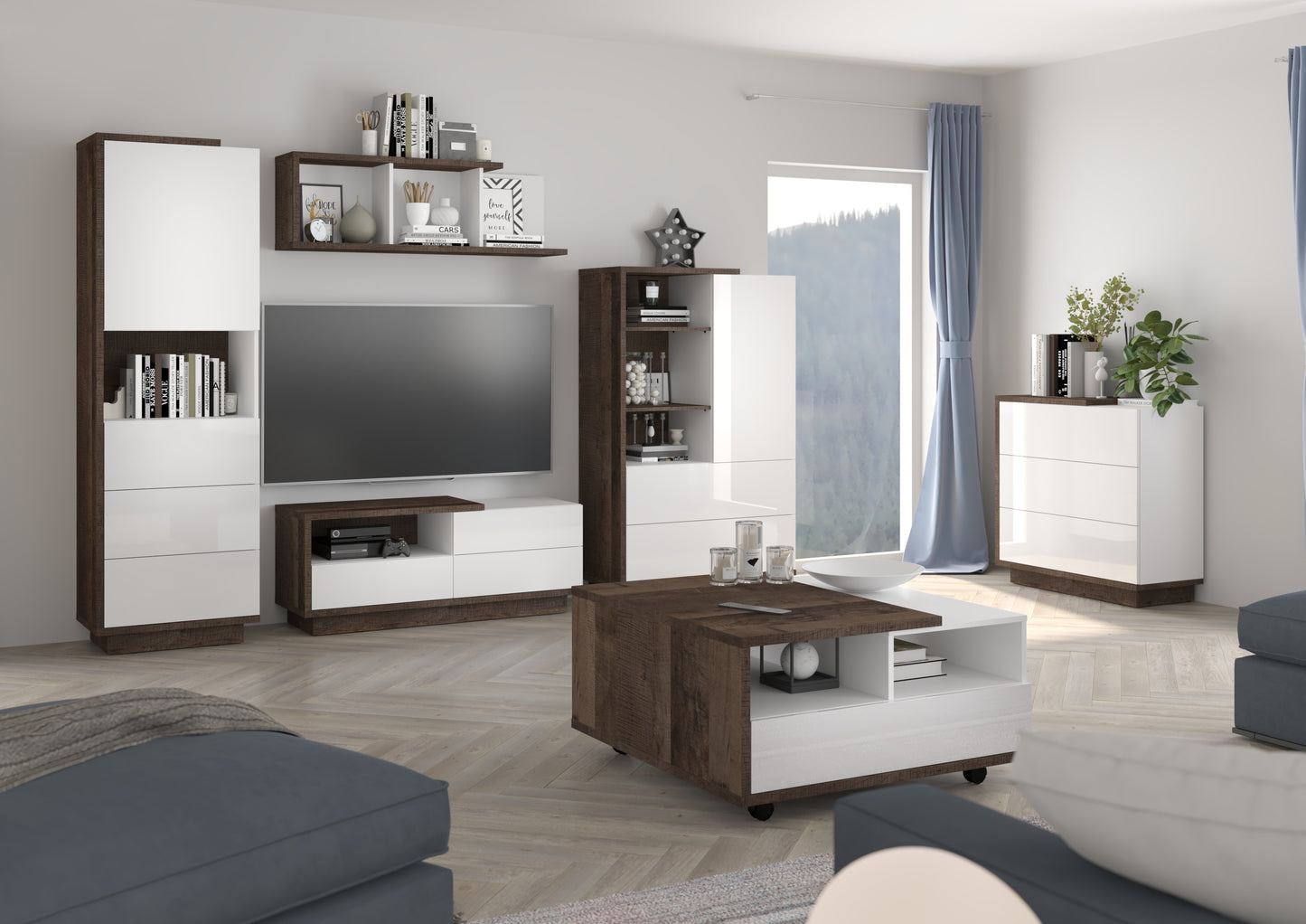 Svetainės baldų kolekcija HYBRID