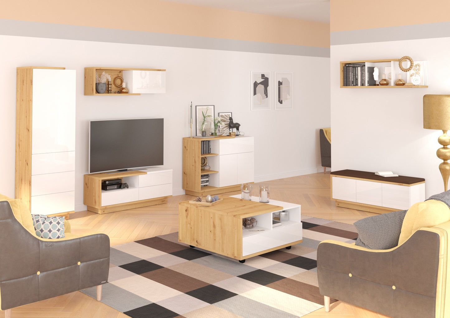 Svetainės baldų kolekcija HYBRID