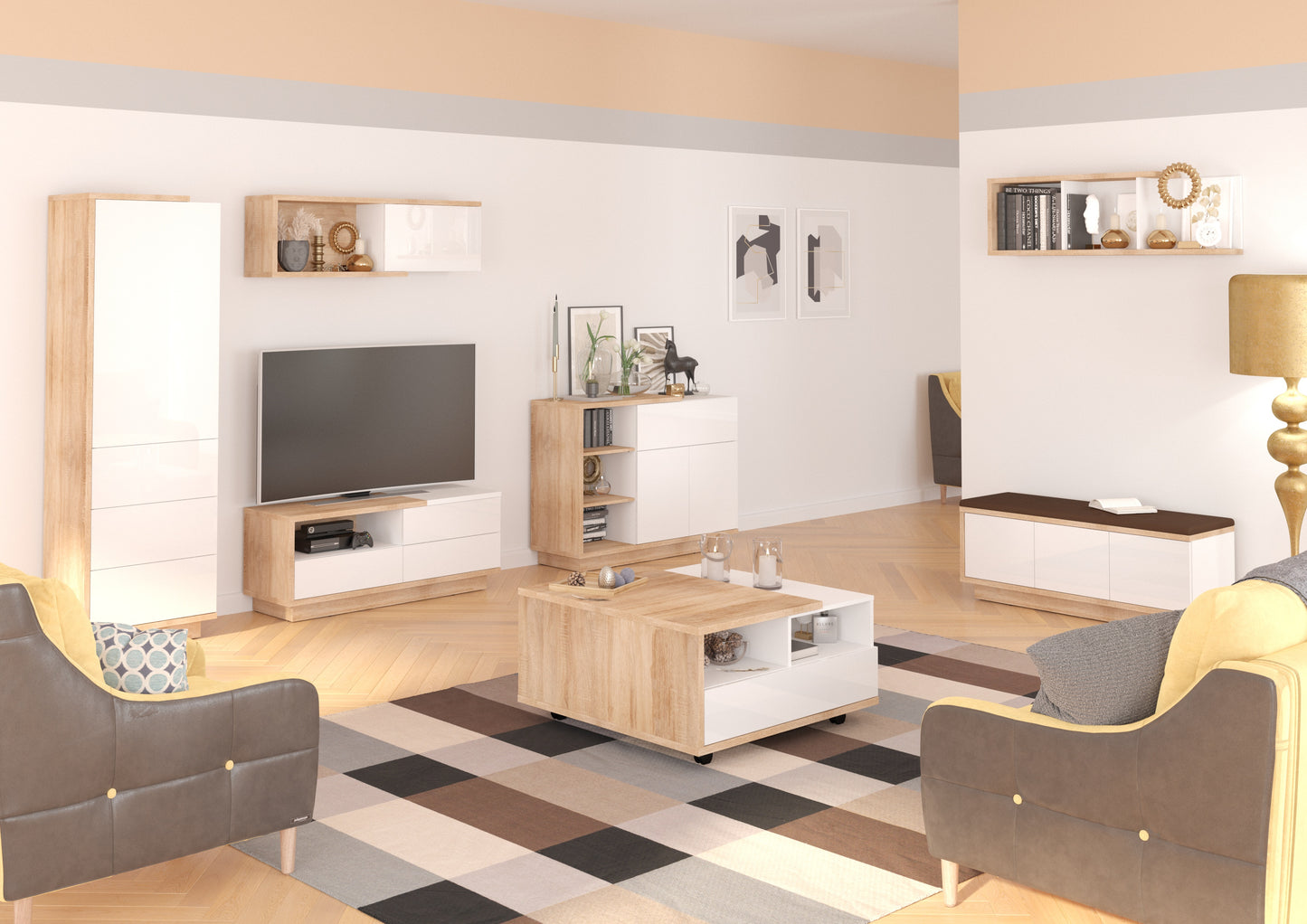 Svetainės baldų kolekcija HYBRID