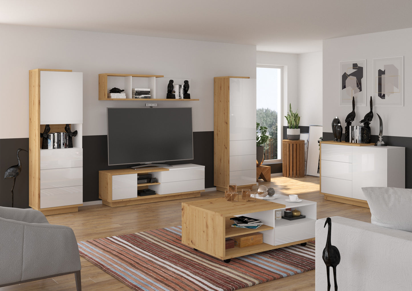 Svetainės baldų kolekcija HYBRID