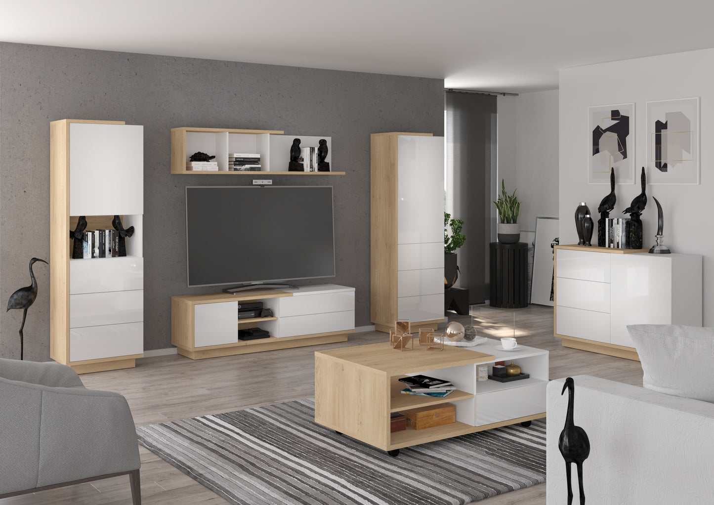 Svetainės baldų kolekcija HYBRID