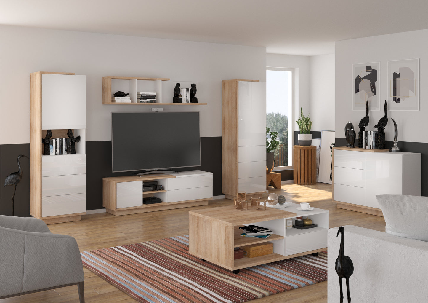 Svetainės baldų kolekcija HYBRID