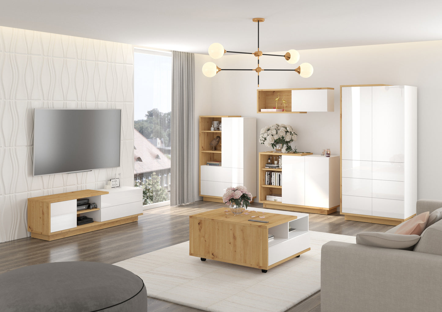 Svetainės baldų kolekcija HYBRID