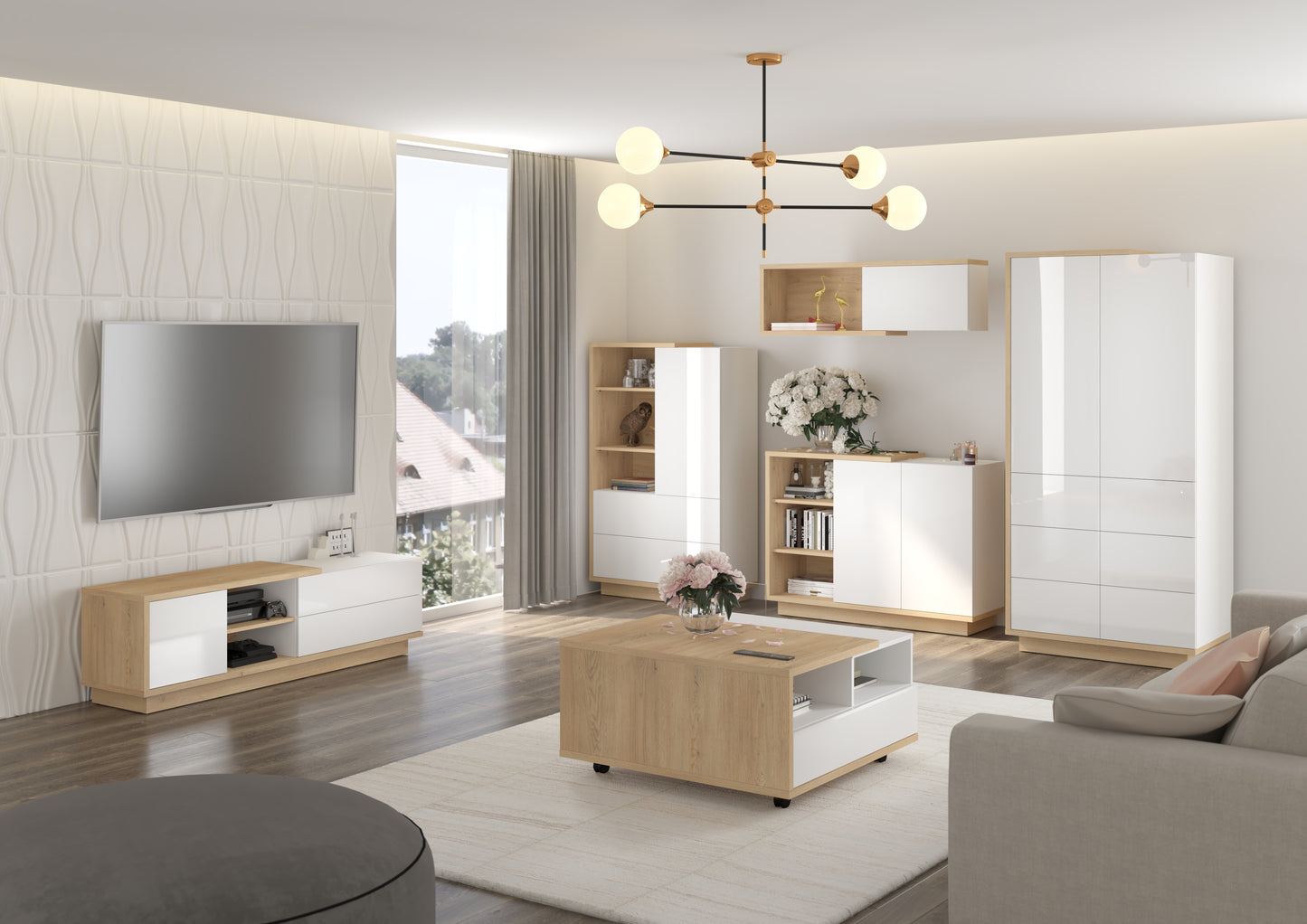 Svetainės baldų kolekcija HYBRID