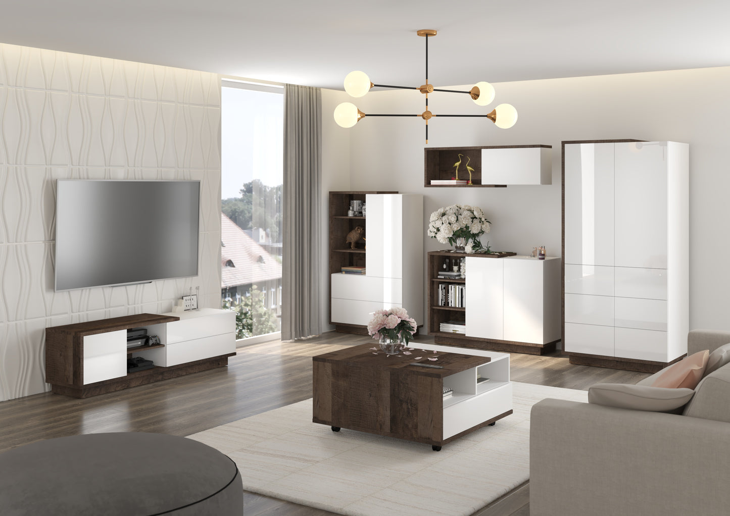 Svetainės baldų kolekcija HYBRID