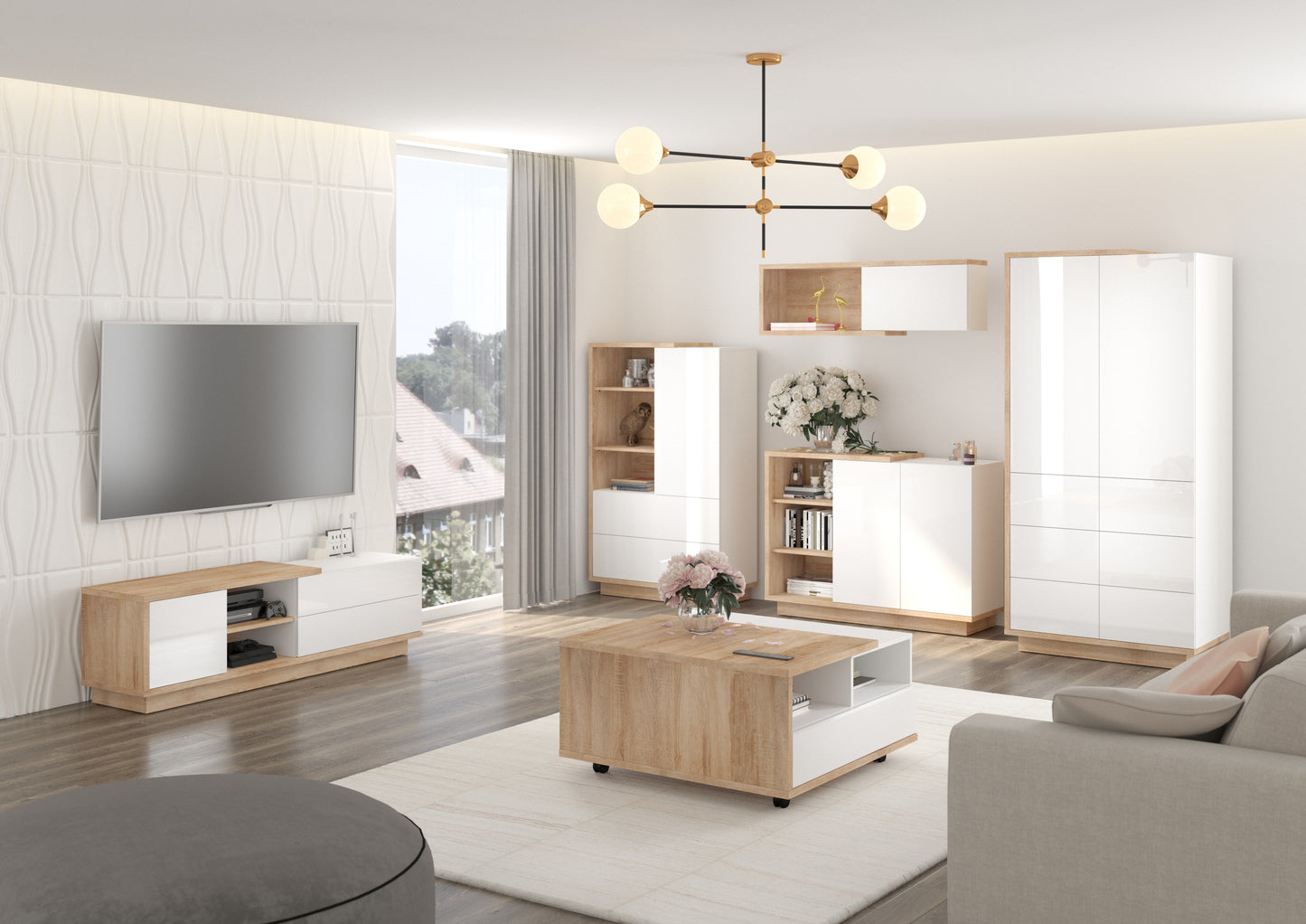 Svetainės baldų kolekcija HYBRID