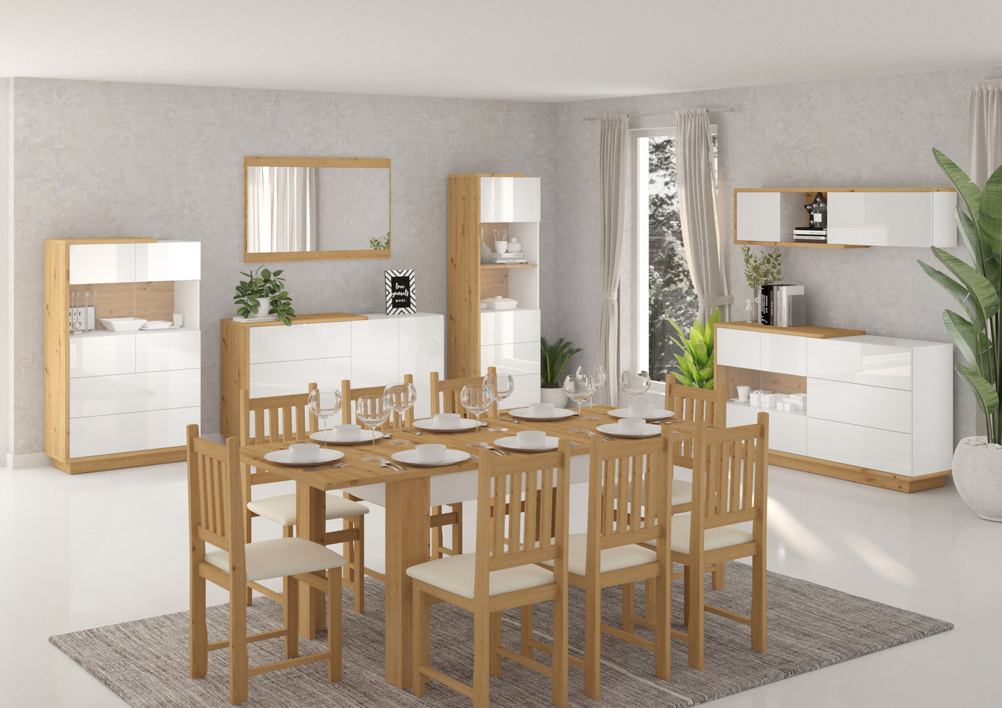 Svetainės baldų kolekcija HYBRID