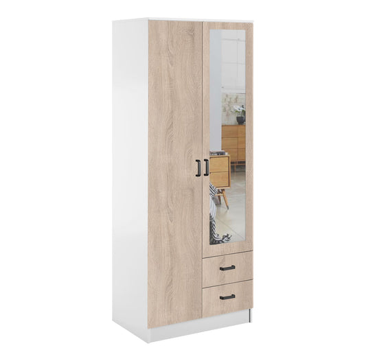 KAMI SFZ2D2S spinta su veidrodžiu, balta/sonoma