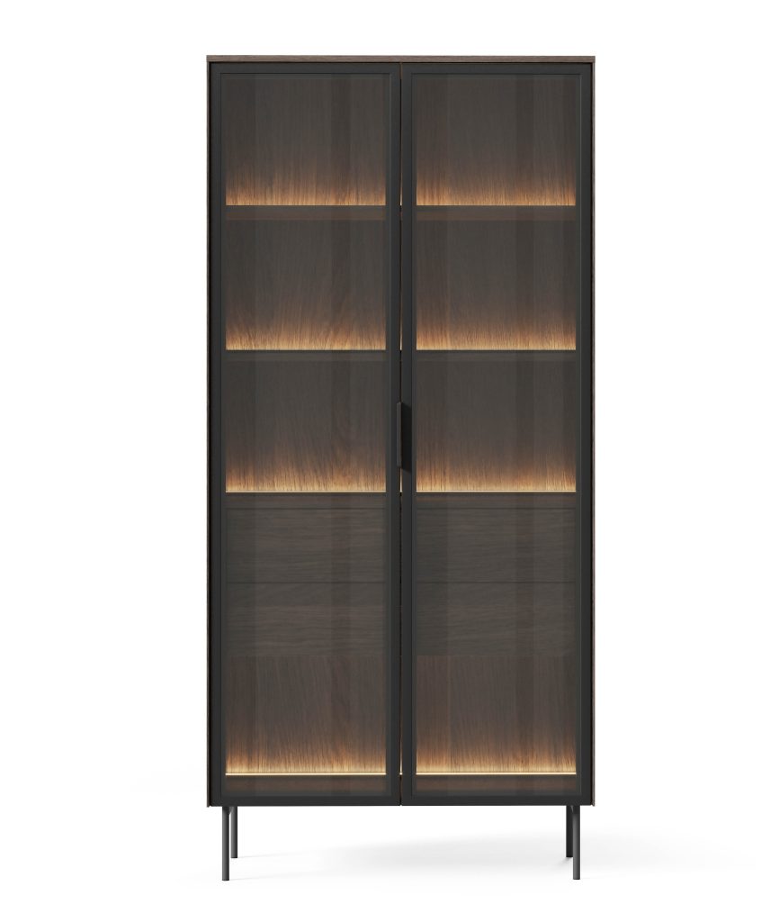 LUMI vitrina 2D2S, ąžuolas dunin