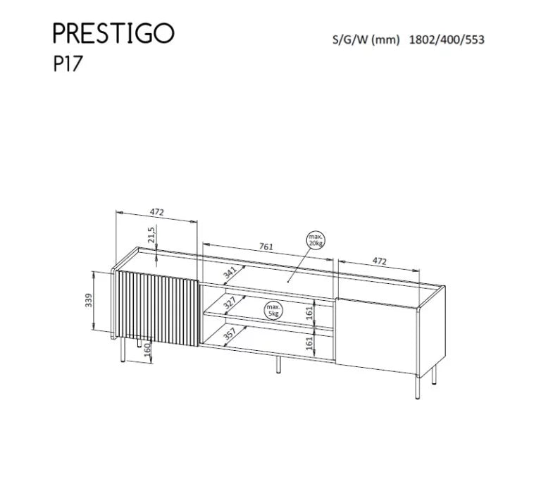 TV/RTV spintelė PRESTIGO P17 DOL