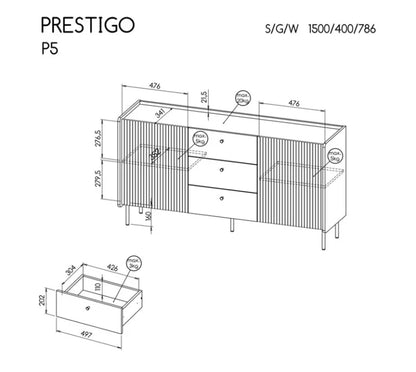 PRESTIGO P-5 DOL komoda