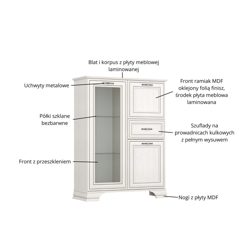 TIFFANY II vitrina žema-baras