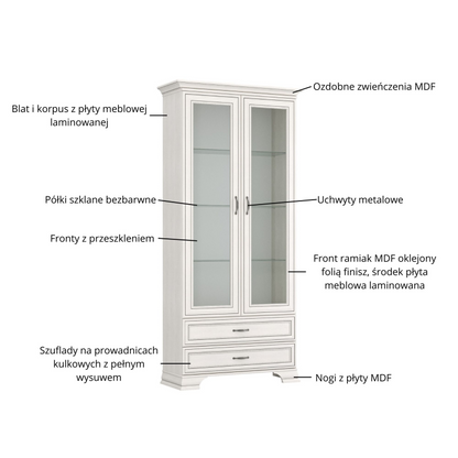 TIFFANY II vitrina aukšta 2D