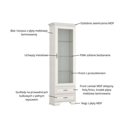 TIFFANY II vitrina aukšta