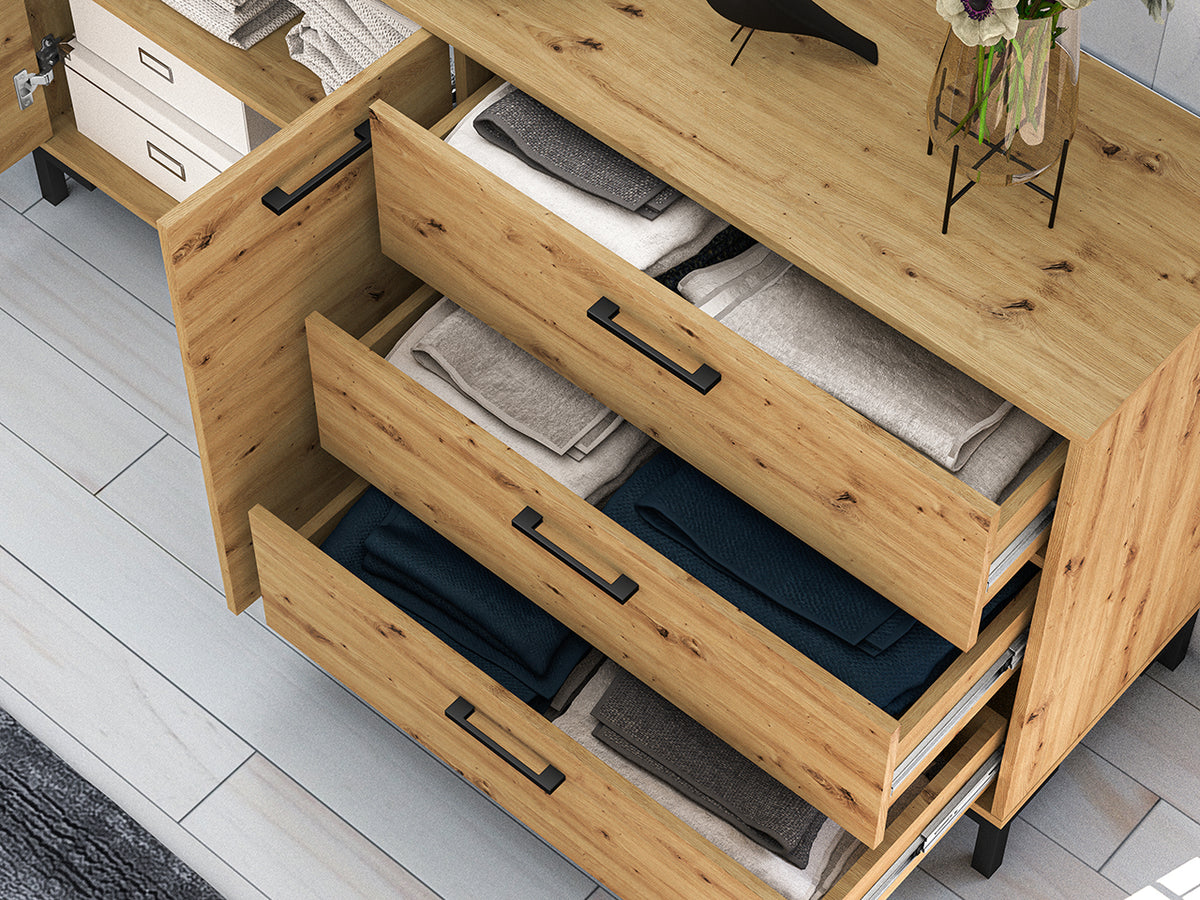 NEVIO 13 komoda, „Dąb Artisan“ ąžuolo dekoras