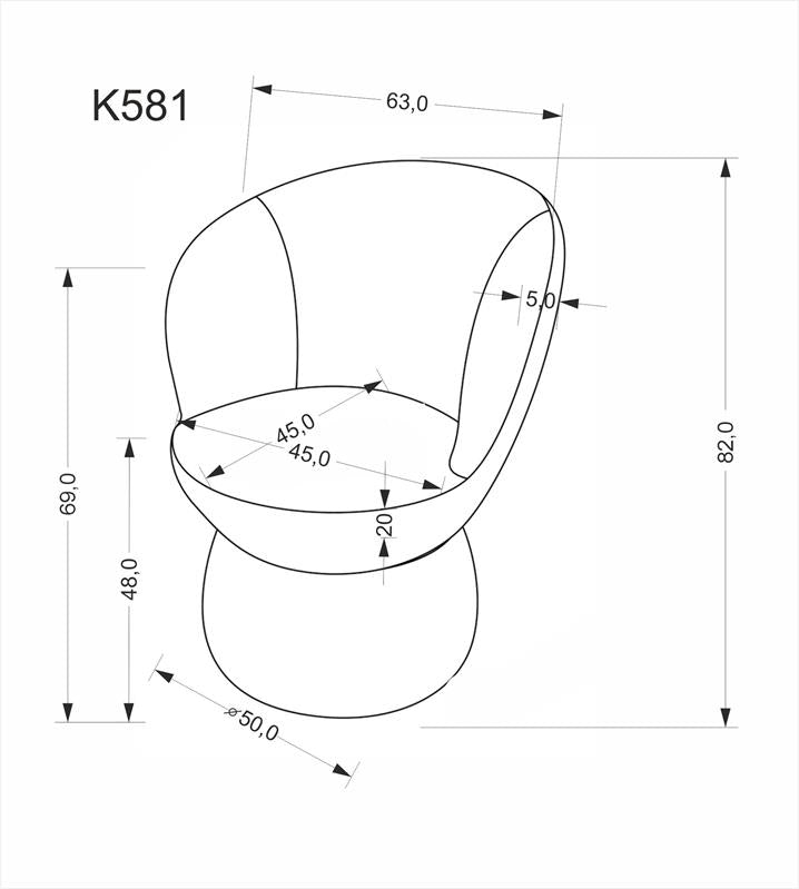 Valgomojo kėdė/fotelis K581 smėlio sp.