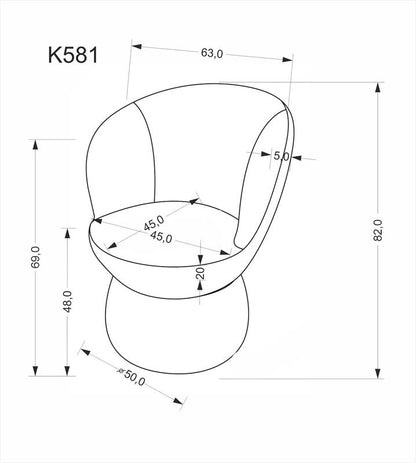 Valgomojo kėdė/fotelis K581 smėlio sp.