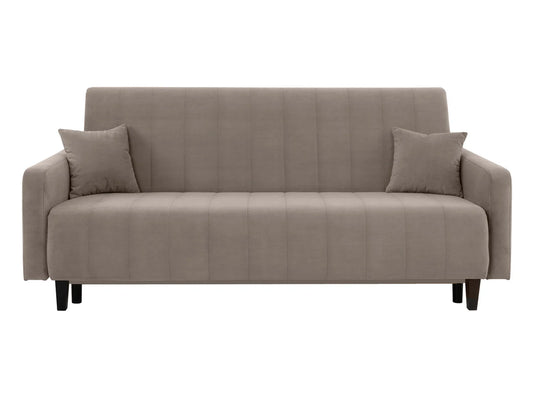 Sofa-lova Marcia – funkcionalumas, komfortas ir elegancija, švelniai ruda