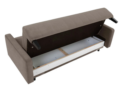 Sofa-lova Marcia – funkcionalumas, komfortas ir elegancija, švelniai ruda